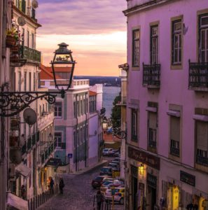 Alfama district in Lisbon Portugal